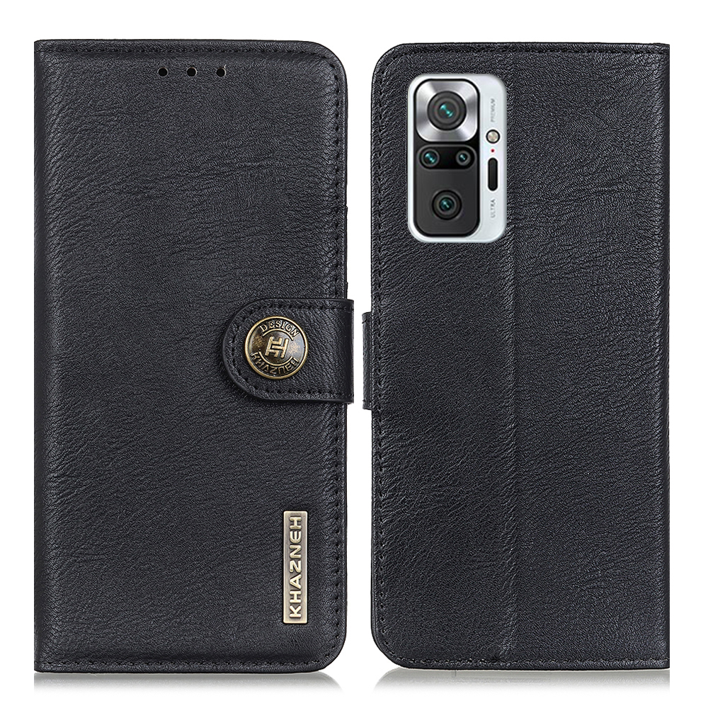 

Khazneh Magnetic Buckle Design Wallet PU Leder Telefonständer Hülle Für Xiaomi Redmi Note 10 Pro - Schwarz, Xiaomi Redmi Note 10 Pro 4G (Global)