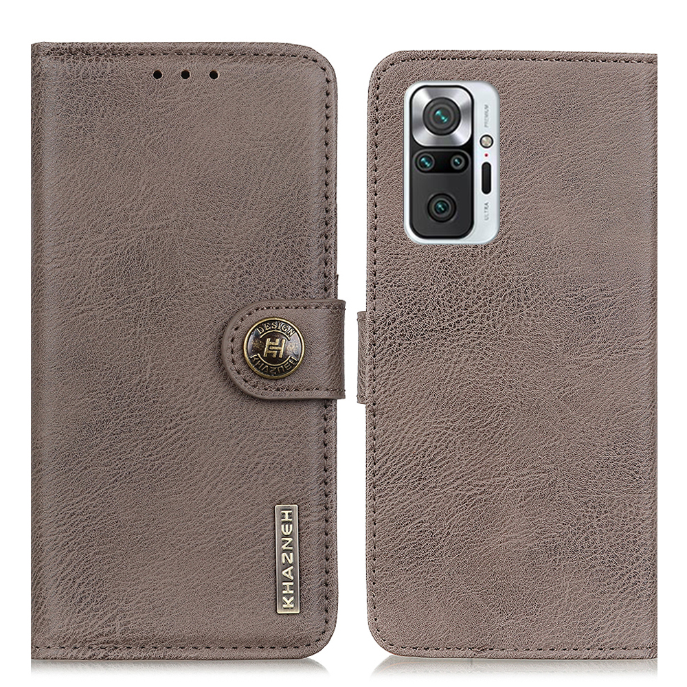 

Khazneh Magnetic Buckle Design Wallet PU Leder Telefonständer Hülle Für Xiaomi Redmi Note 10 Pro - Grau, Xiaomi Redmi Note 10 Pro 4G (Global)