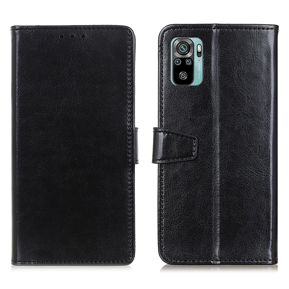 

Brieftasche Stand Design Leder Hülle Telefonschutzschale Für Xiaomi Redmi Note 10 4G/Note 10s - Schwarz, Xiaomi Redmi Note 10 4G