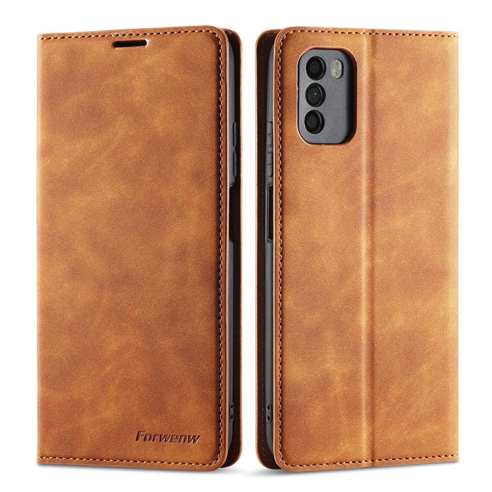 

FORWENW Fantasy-Serie Hautgefühl Ledertasche Für Xiaomi Poco M3 - Braun, Xiaomi Poco M3