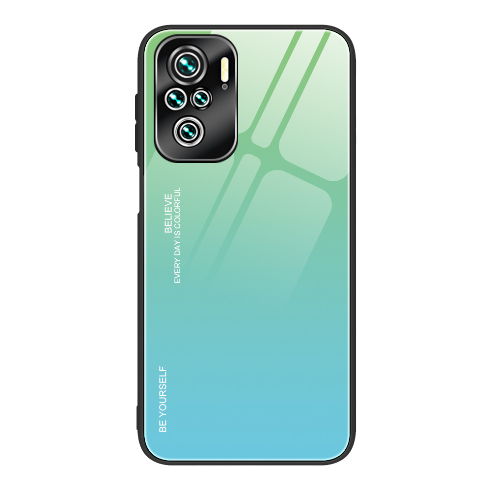 

Farbgradientenmuster Temperiertes Glas Telefon Zurück - Cyan / Blau, Xiaomi Redmi Note 10 4G