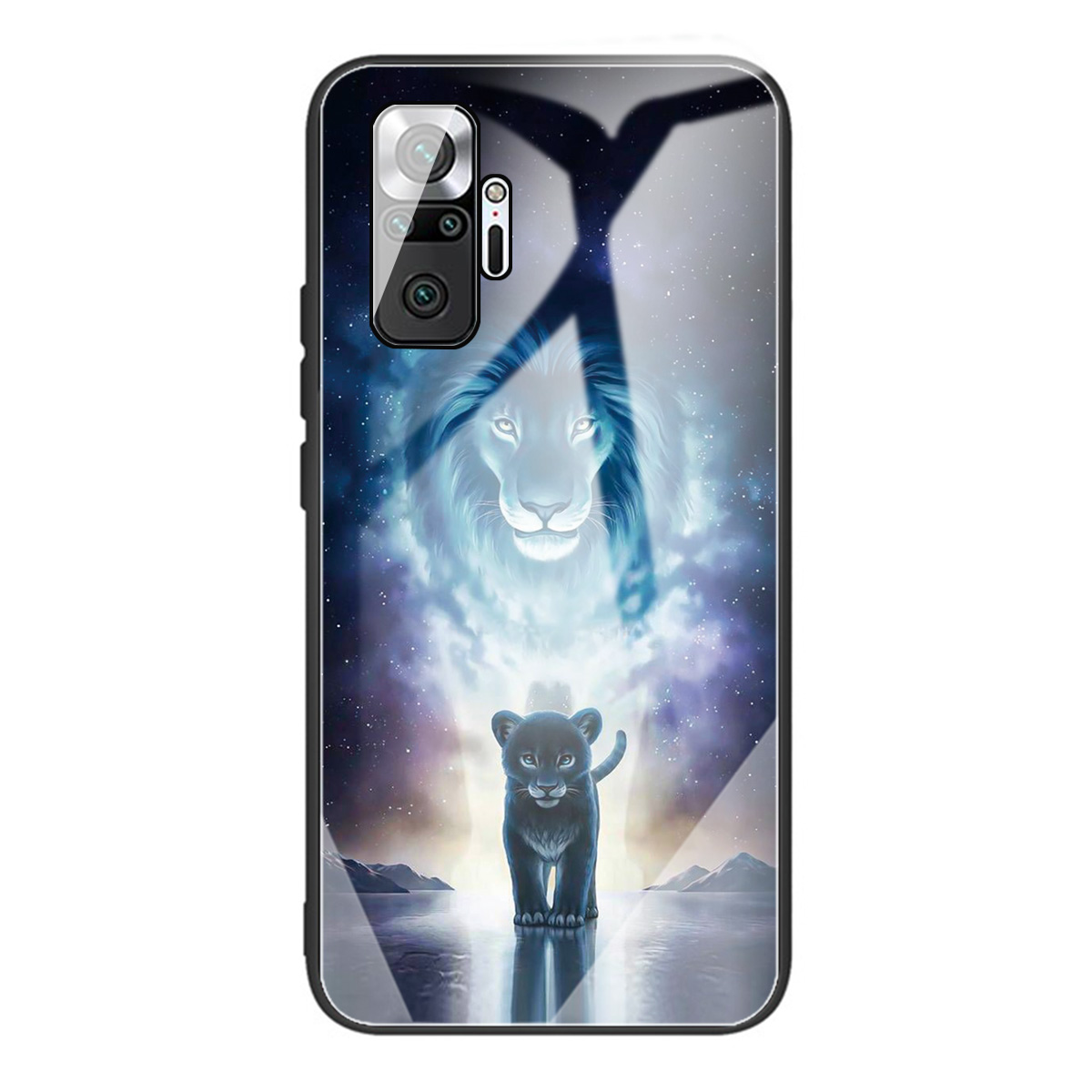 

Musterdruck Temperiertes Glas + TPU Hybrid Telefonhülle Für Xiaomi Redmi Note 10 Pro Global Edition - Zwei Löwen, Xiaomi Redmi Note 10 Pro 4G (Global)