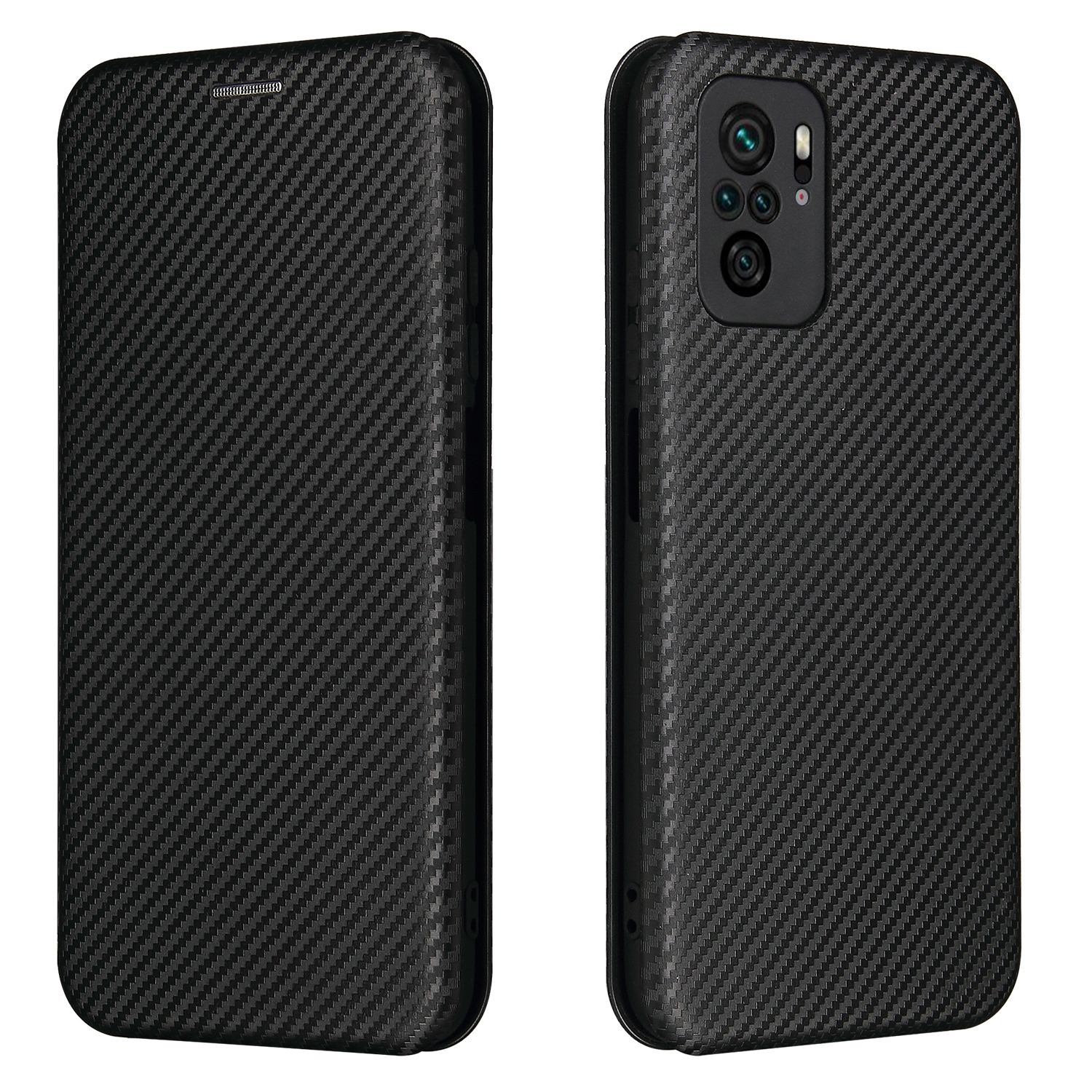 

Automatisch Absorbierte Stand Carbonfaser Textur Lederschale Deckung Für Xiaomi Redmi Note 10 4g / Anmerkung 10s - Schwarz, Xiaomi Poco M5s 4G