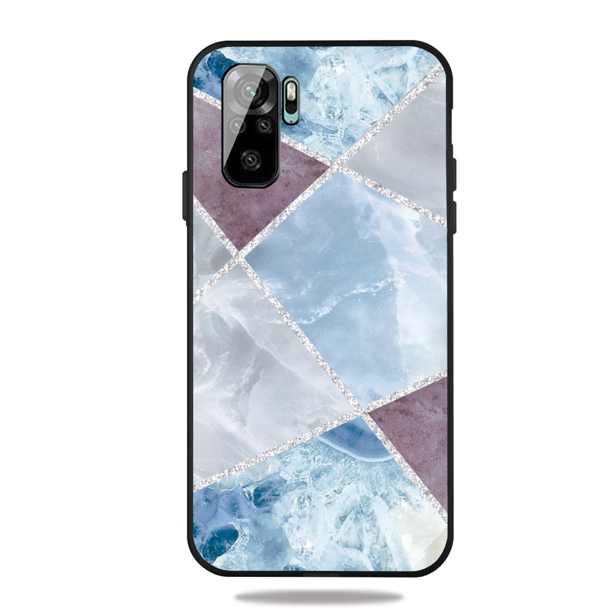 

Mode Marmormuster Mattes Schwarzes TPU -telefonschutzabdeckung Für Xiaomi Redmi Note 10 4G/Note 10s - Blau Grau, Xiaomi Poco M5s 4G