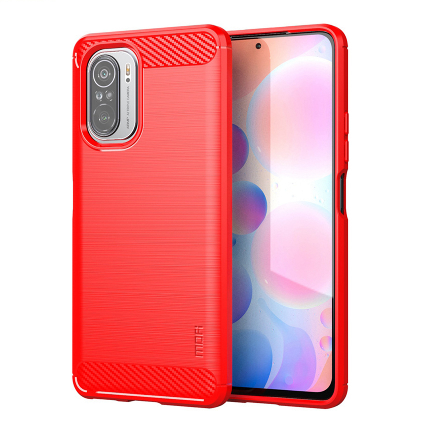 

Mofi Carbonfaser -tpu -abdeckung Für Xiaomi Redmi K40 / K40 Pro / K40 Pro+ / Poco F3 / Mi 11i - Rot, Xiaomi Redmi K40 Pro+