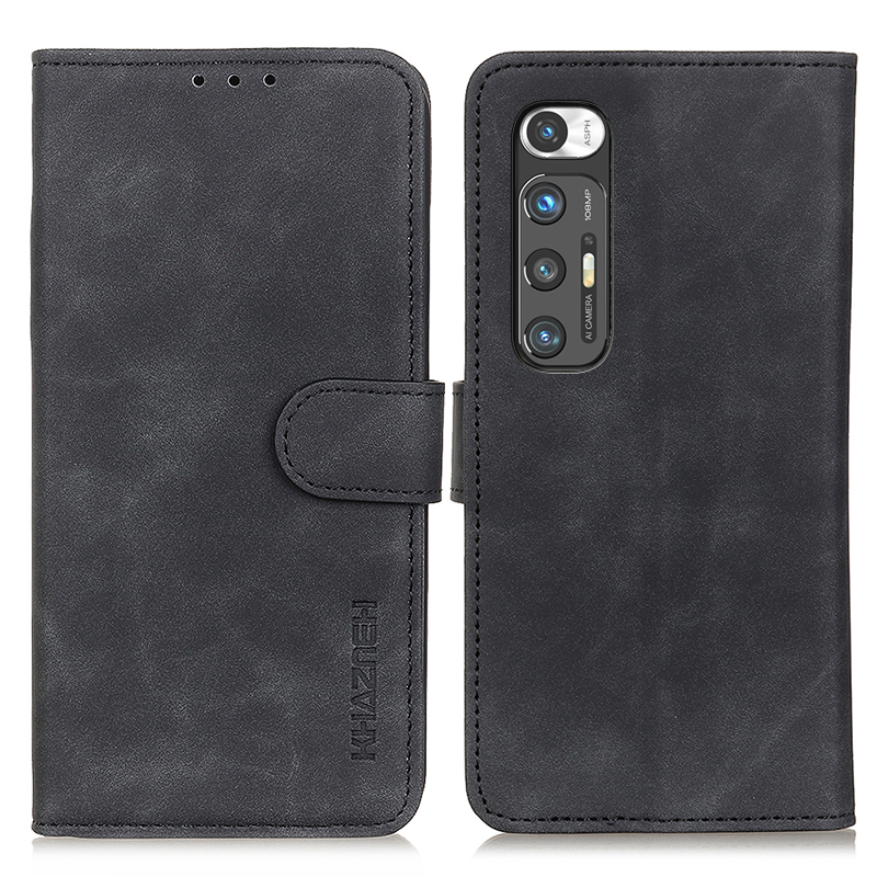 

Khazneh Wallet Design Folio Flip Retro -stil PU -ledertasche Für Xiaomi Mi 10s - Schwarz, Xiaomi Mi 10S