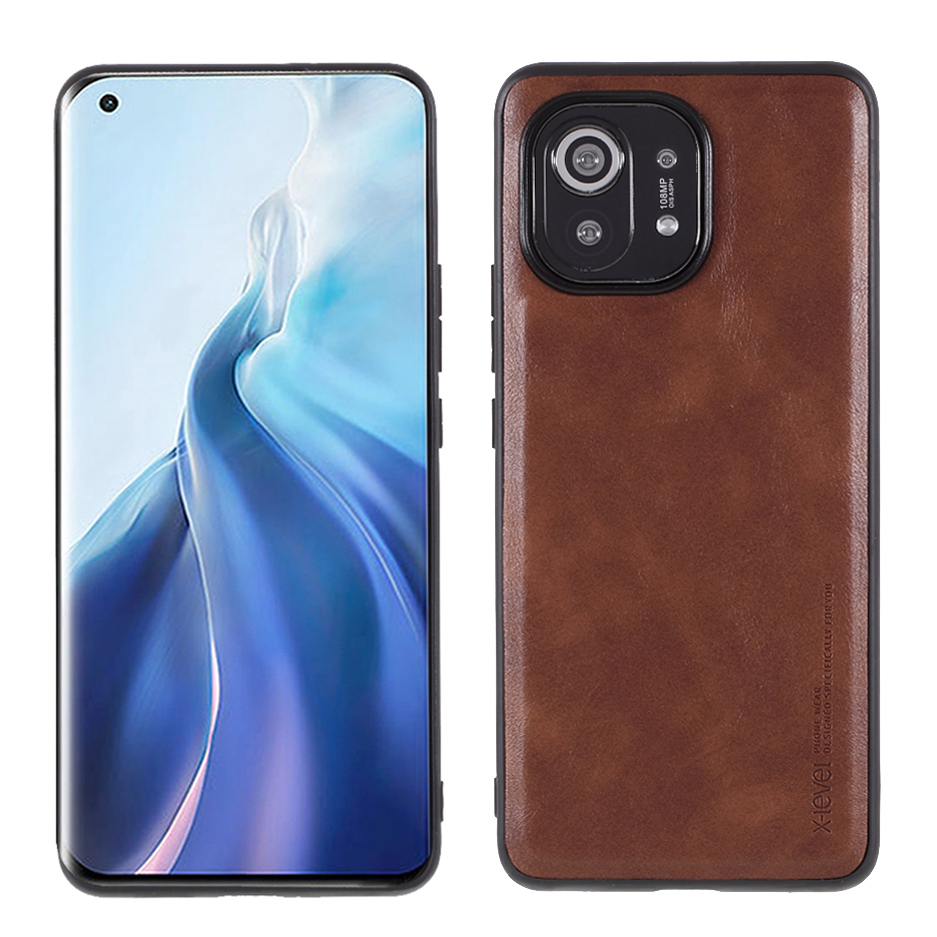 

X-level Vintage Style PU Leder TPU Mobiltelefon Hülle Für Xiaomi Mi 11 - Braun, Xiaomi Mi 11