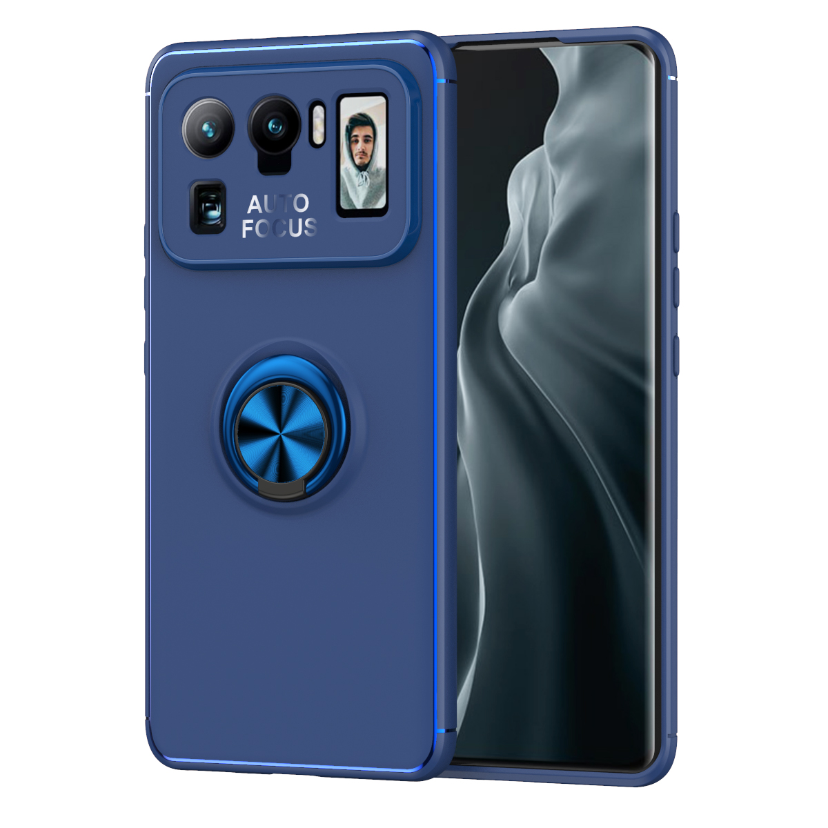 

Metallring-kickstand-tpu-abdeckung [eingebautes Magnetblatt] Für Xiaomi Mi 11 Ultra - Blau, Xiaomi Mi 11 Ultra