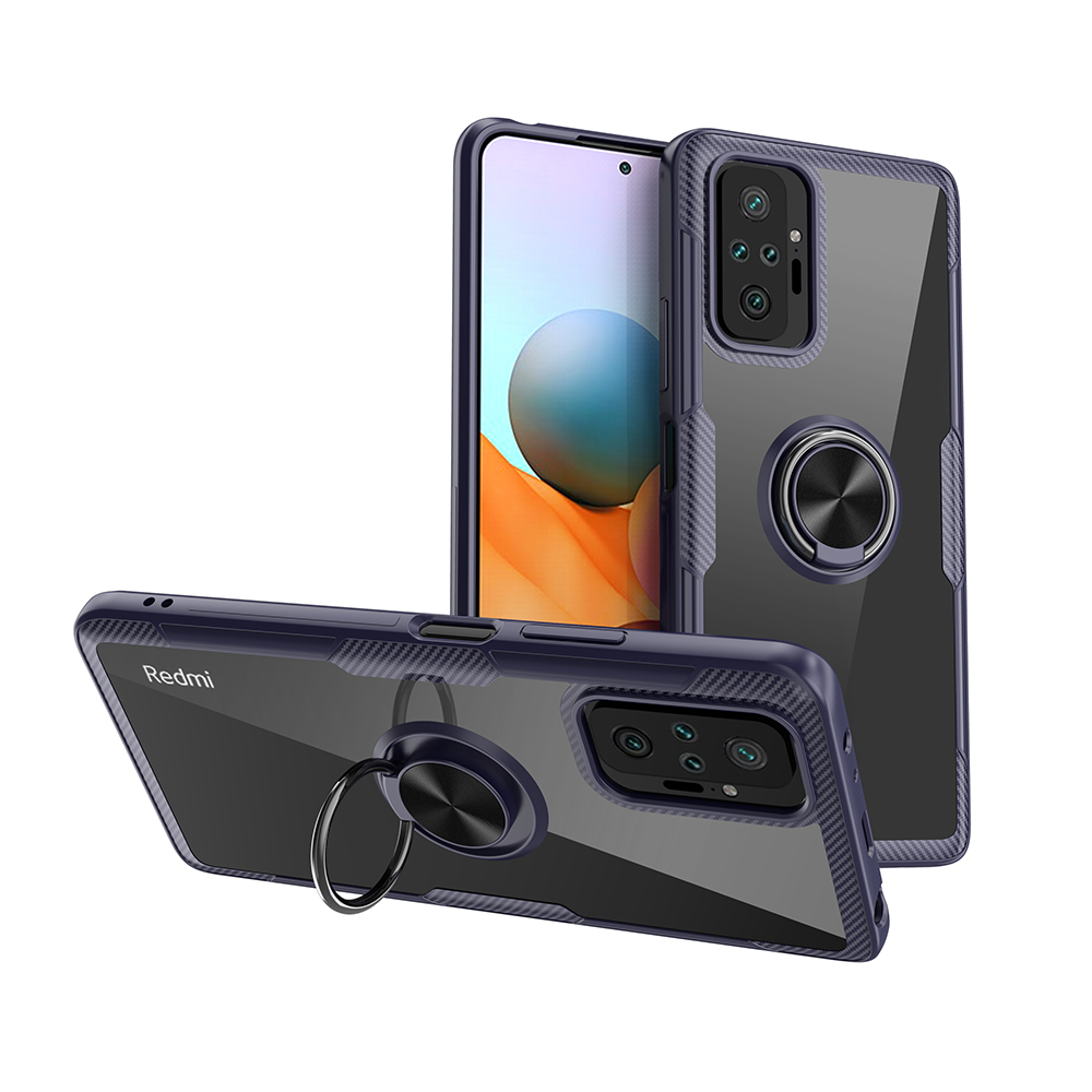 

Kickstand PC + TPU Hybrid-hülle [eingebaute Metallblech] Für Xiaomi Redmi Note 10 Pro/Note 10 Pro Max - Navy Blau