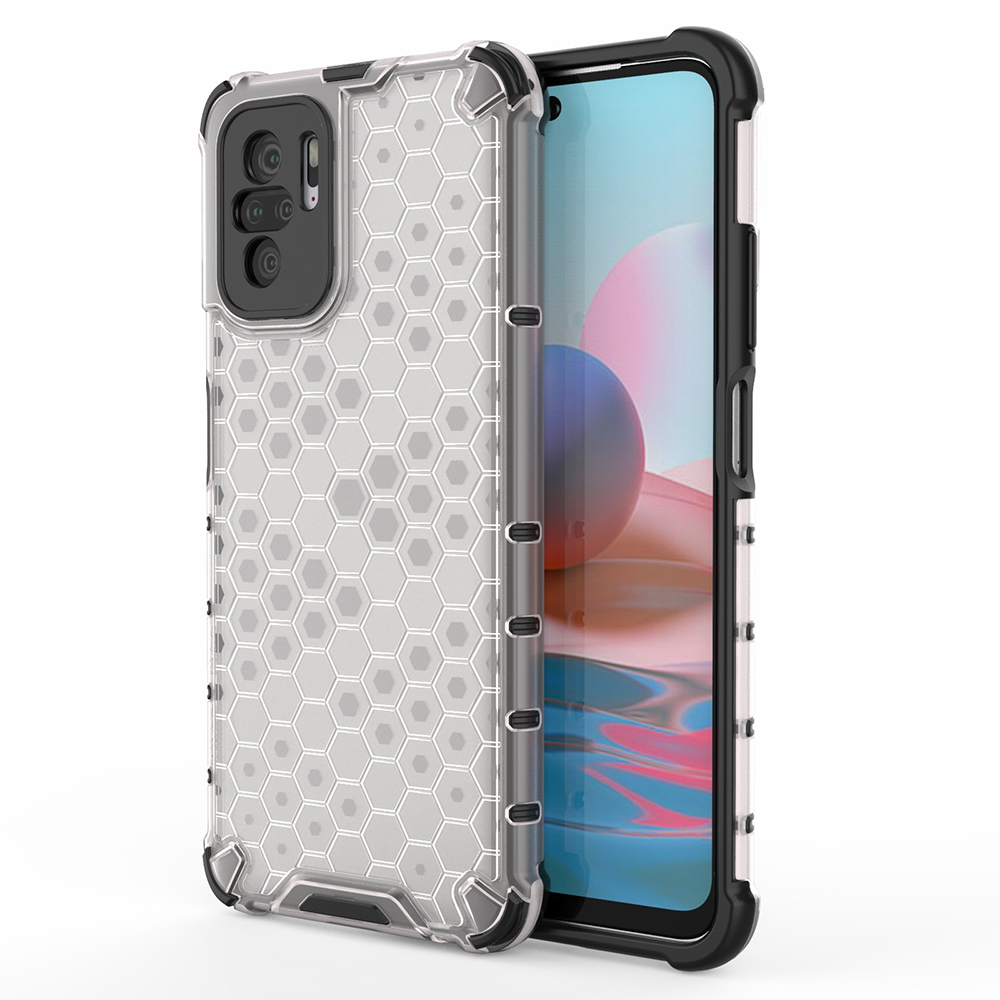 

Wabenmuster TPU + PC Hybridabdeckung Für Xiaomi Redmi Anmerkung 10 4G/Redmi Anmerkung 10s - Grau, Xiaomi Redmi Note 10 4G