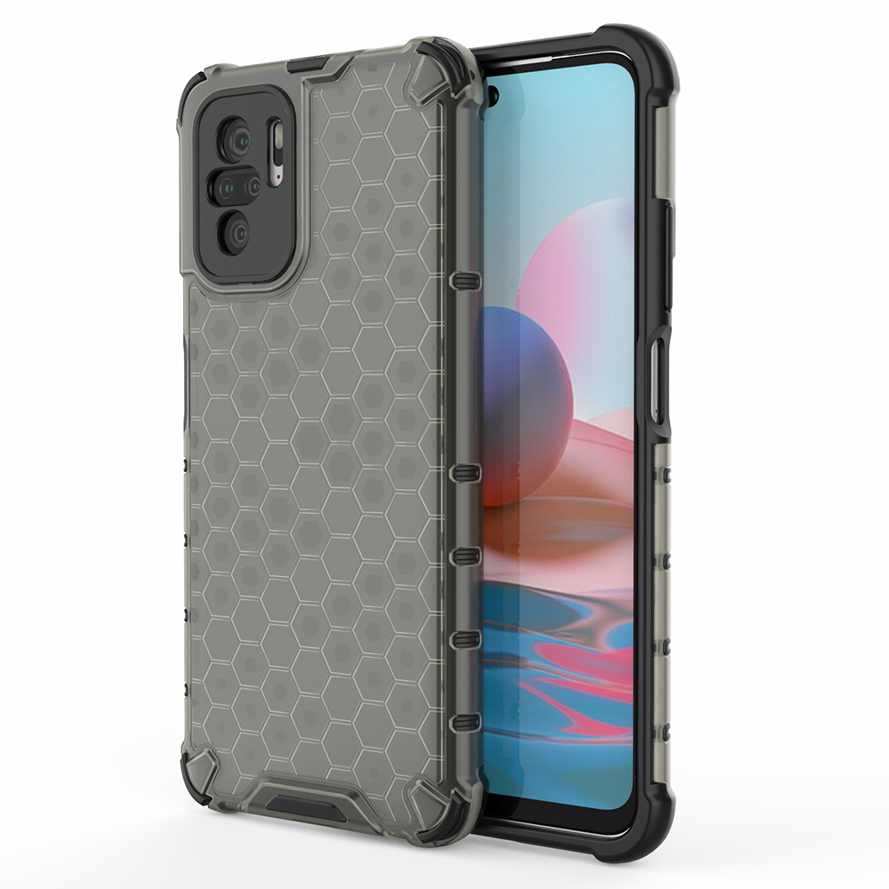 

Wabenmuster TPU + PC Hybridabdeckung Für Xiaomi Redmi Anmerkung 10 4G/Redmi Anmerkung 10s - Schwarz, Xiaomi Redmi Note 10 4G