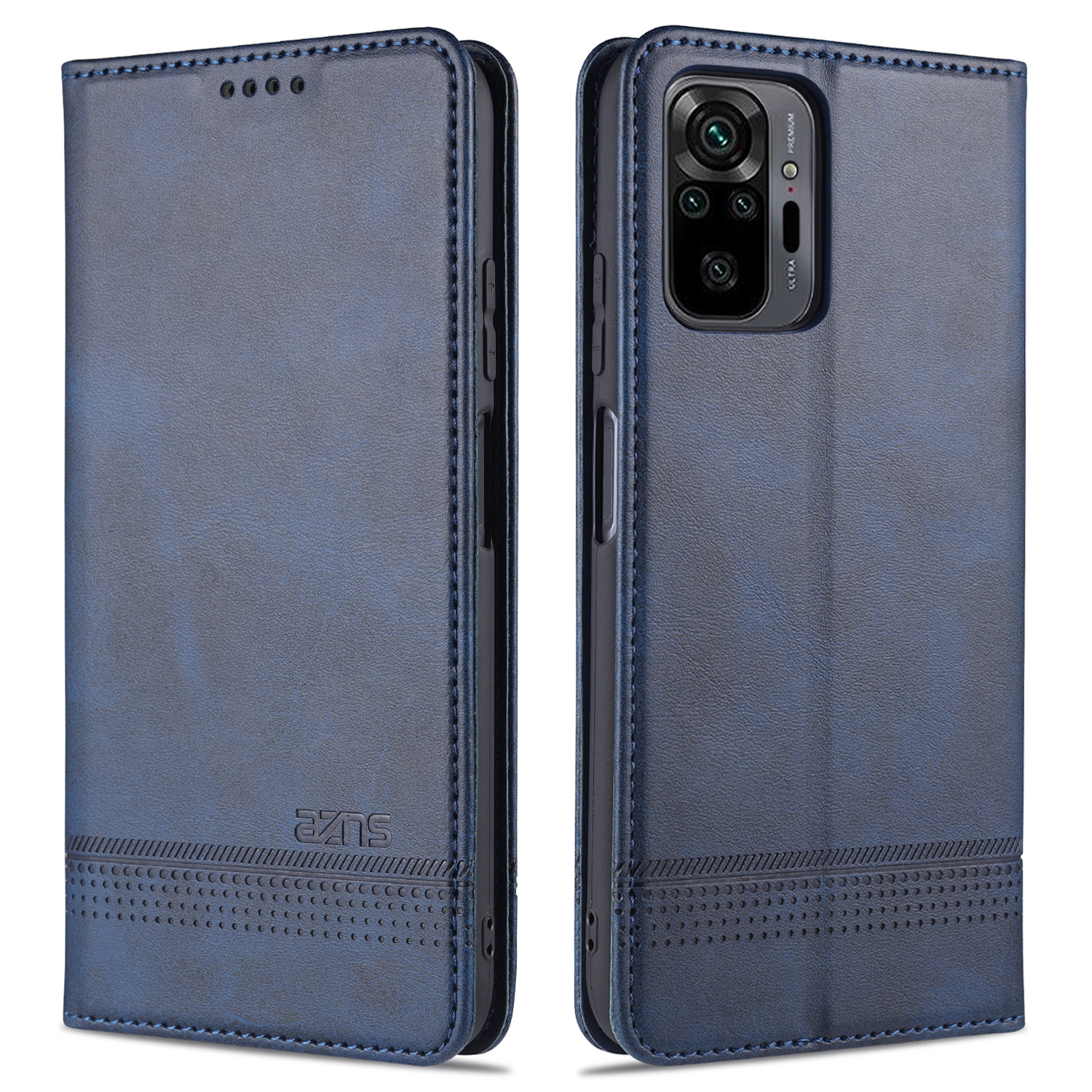 

AZNS Stand Wallet Automatisch Absorbiertes Magnetledergehäuse Für Xiaomi Redmi Note 10 Pro/Note 10 Pro Max - Blau, Xiaomi Redmi Note 10 Pro 4G (Global)