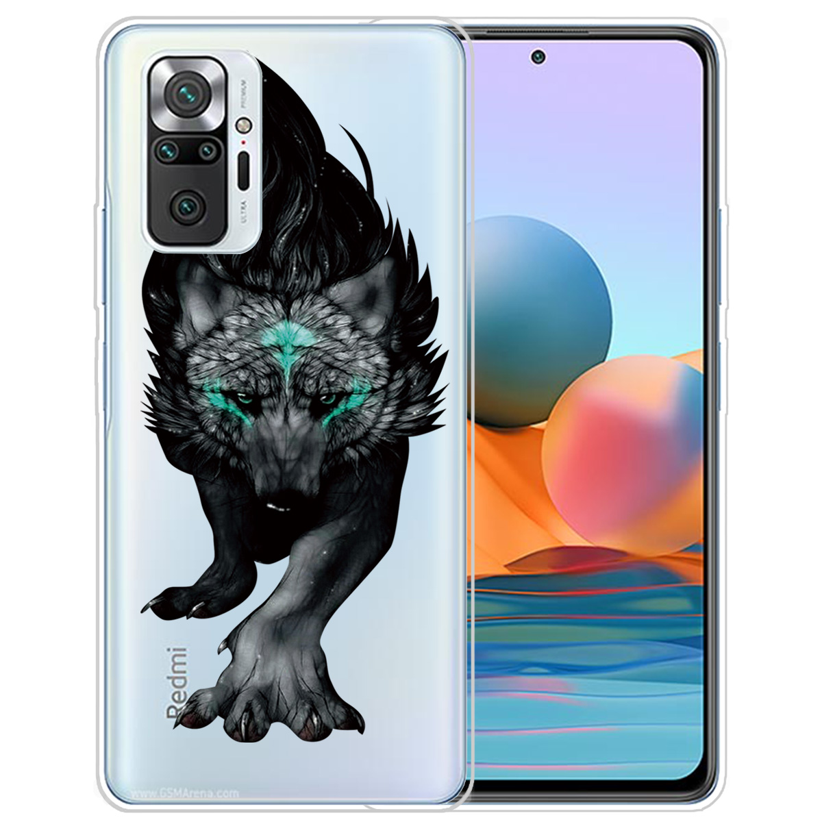 

Easy-installierte Gut Geschützte Stilvolle Musterdruckdruck Tpu-telefonabdeckung Für Xiaomi Redmi Note 10 Pro 4G (indien)/(global)/note 10 Pro Max - Schwarzer Wolf, Xiaomi Redmi Note 10 Pro Max 4G