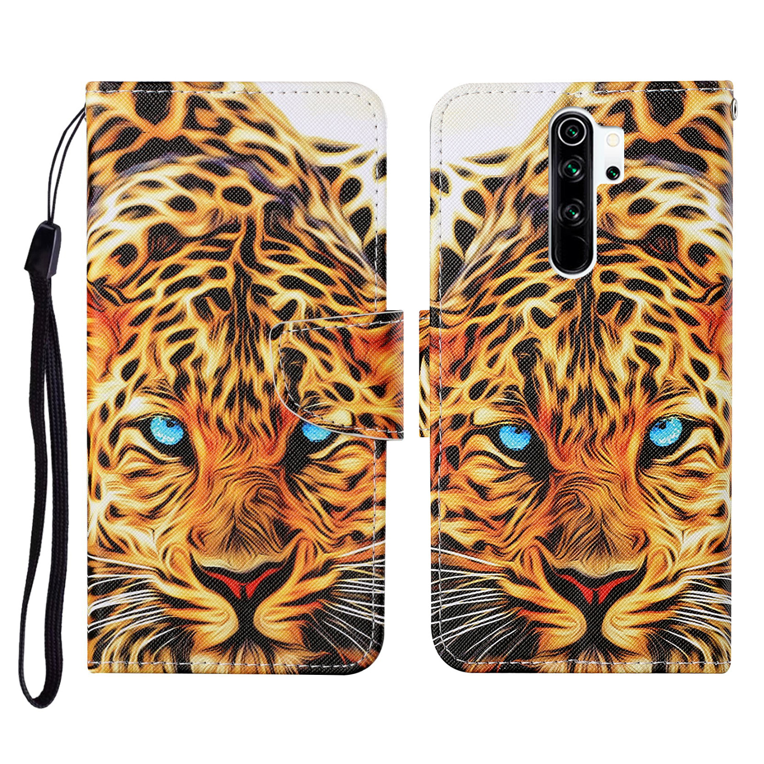 

Musterdruck PU Leder Brieftasche Ständer Design Telefonabdeckung Mit Riemen Für Xiaomi Redmi 9 - Leopard, Xiaomi Redmi 9