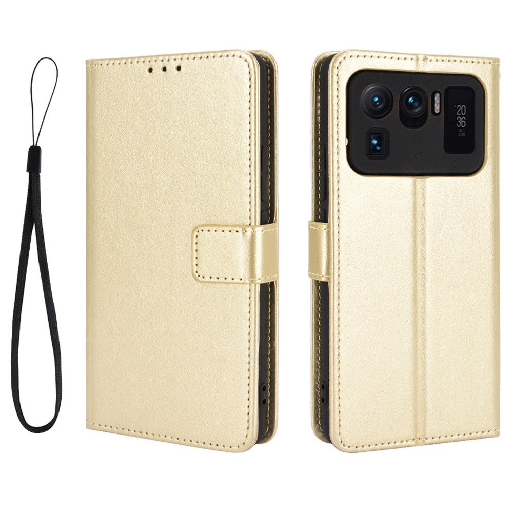 

Crazy Horse Wallet Stand Cuir Avec Sangle Pour Xiaomi Mi 11 Ultra - or, Xiaomi Xiaomi Mi 11 Ultra