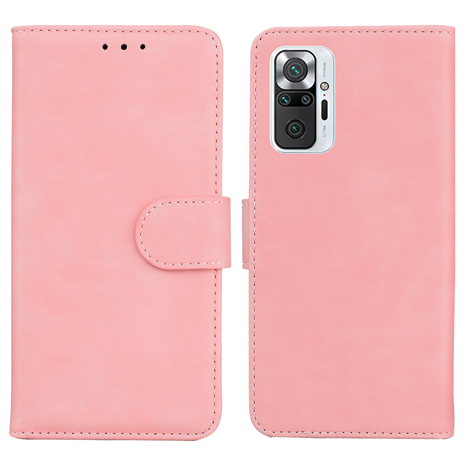 

Wallet Stand Magnetic Clasp PU Leather Case for Xiaomi Redmi Note 10 Pro Max / Redmi Note 10 Pro - Pink, Xiaomi Xiaomi Mi 10T Lite 5G
