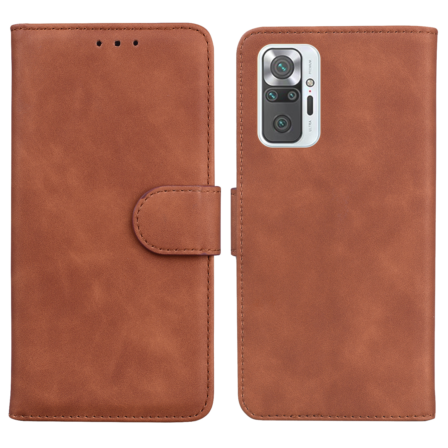 

Wallet Stand Magnetic Clasp PU Leather Case for Xiaomi Redmi Note 10 Pro Max / Redmi Note 10 Pro - Brown, Xiaomi Xiaomi Mi 10T Lite 5G