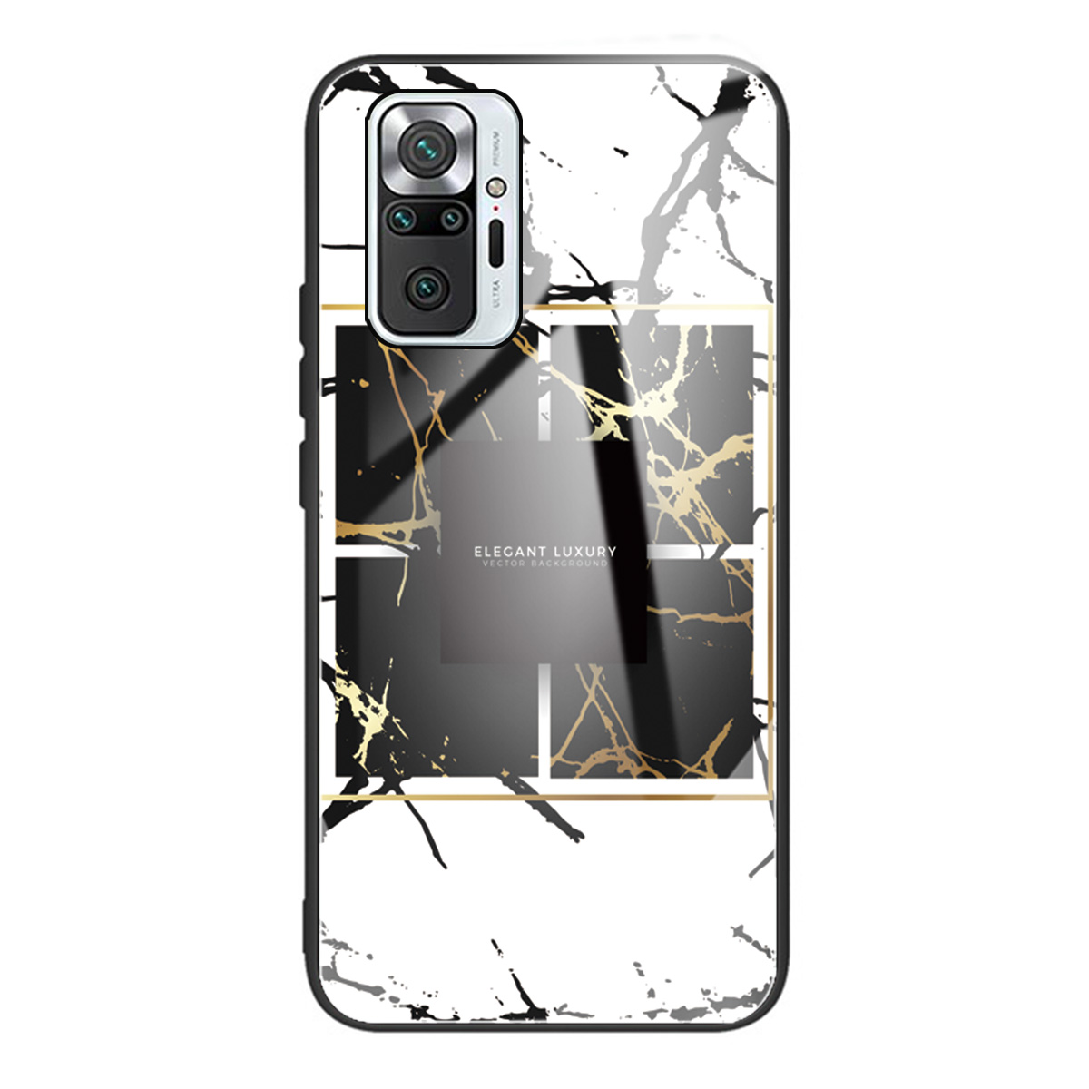 

Modèle en Marbre Verre Trempée + Coquille de Boîtier de Téléphone TPU Pour Xiaomi Redmi Note 10 Pro / Pro Max - Style V, Xiaomi Xiaomi Redmi K40