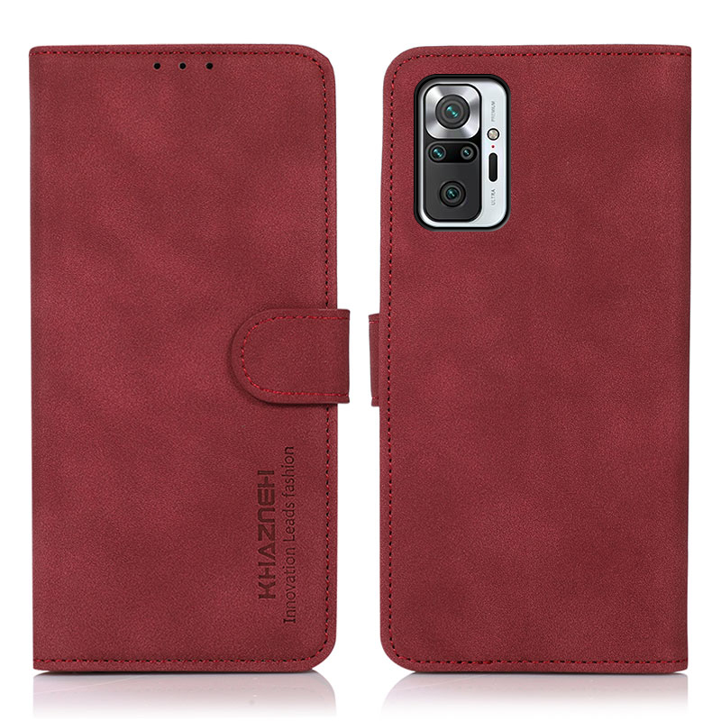 

KHAZNEH Stand Wallet Design Leather Phone Cover Case for Xiaomi Redmi Note 10 Pro - Red, Xiaomi Xiaomi Redmi K40
