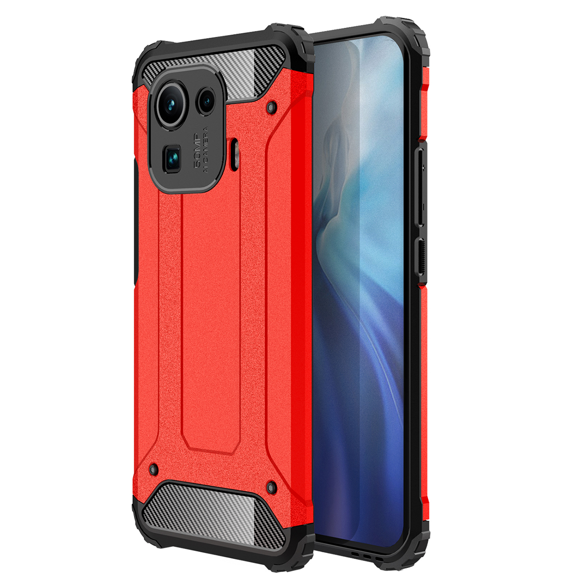 

Four Corner Cushioned Hybrid Phone Shell Protective Case for Xiaomi Mi 11 Pro - Red, Xiaomi Xiaomi Mi 11 Pro