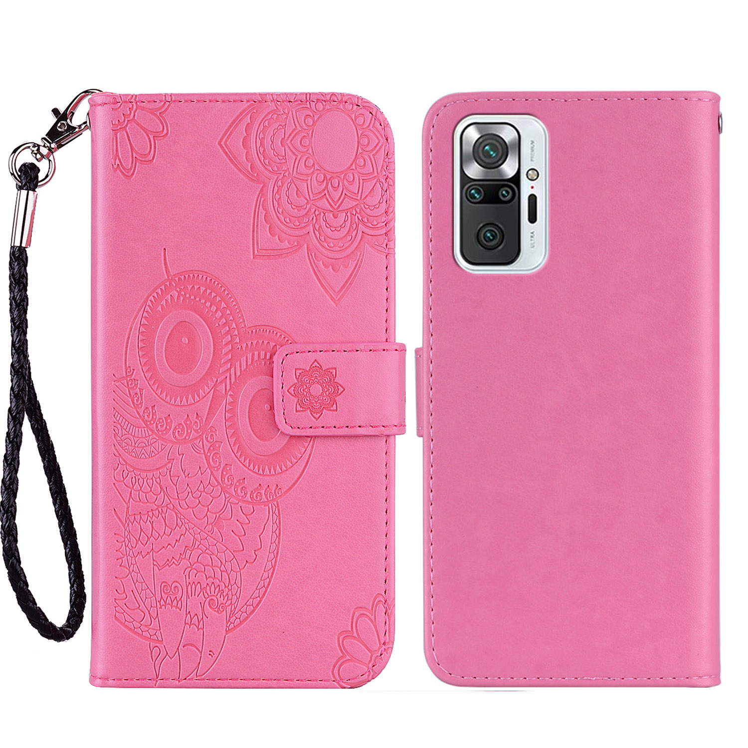 

Imprinted Owl & Flower Pattern Leather Wallet Stand Phone Case for Xiaomi Redmi Note 10 Pro - Rose, Xiaomi Xiaomi Redmi Note 9