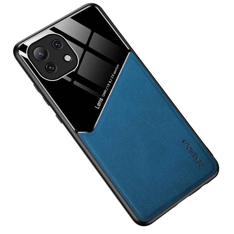 

Lederbeschichtete Hybridhülle Präziser Ausschnittsabdeckung Mit Eingebauter Magnetmetallblechdesign Für Xiaomi Mi 11 Lite 4G / 5g / 11 Lite 5G NE - Blau, Xiaomi Mi 11 Lite 5G