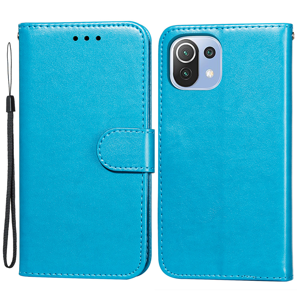 

Brieftasche Lederstand Cover Für Xiaomi Mi 11 Lite 4g / 5g / 11 Lite 5G NE - Blau, Xiaomi Mi 11 Lite 5G
