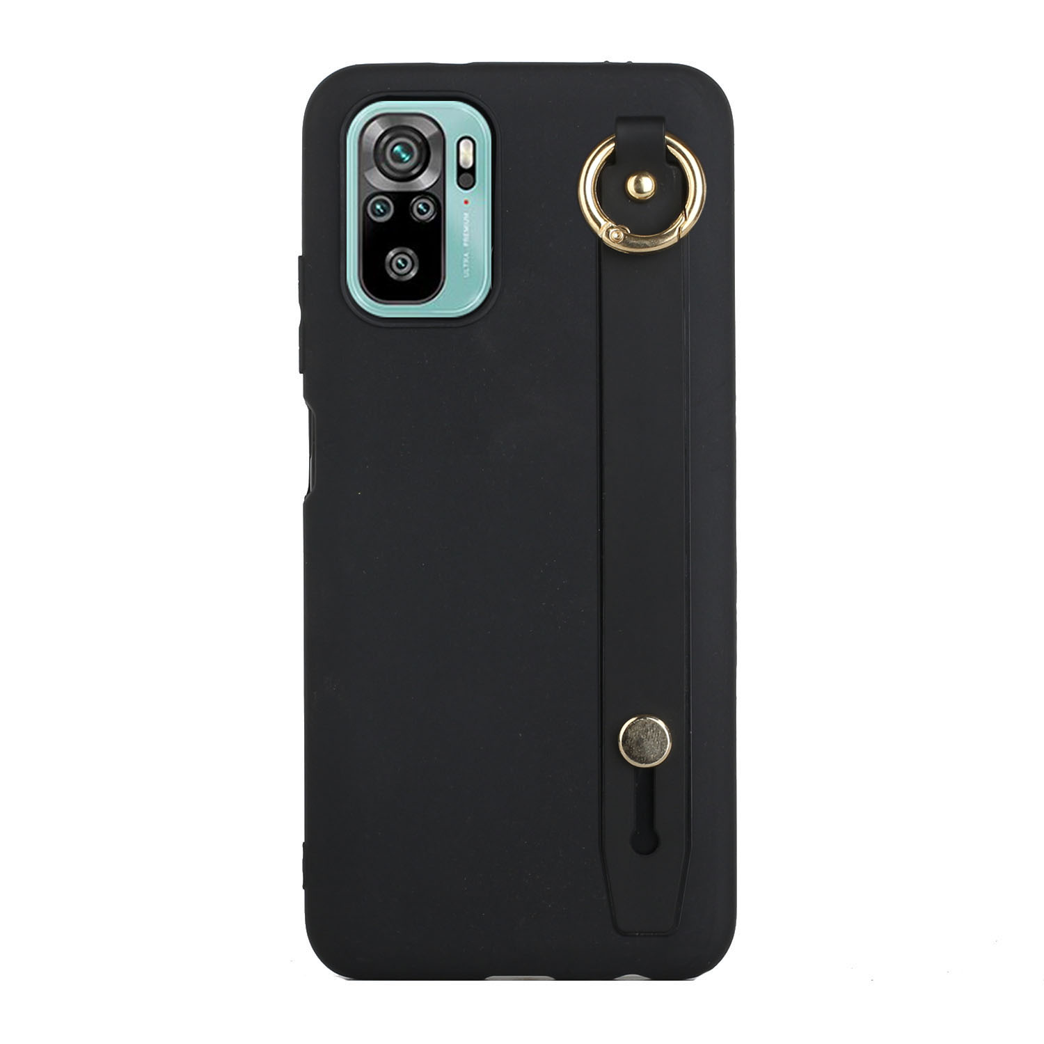 

Flexible TPU -hülle Mit Kickstand -handriemen Für Xiaomi Redmi Anmerkung 10 4G/Note 10s - Schwarz, Xiaomi Redmi Note 10 4G