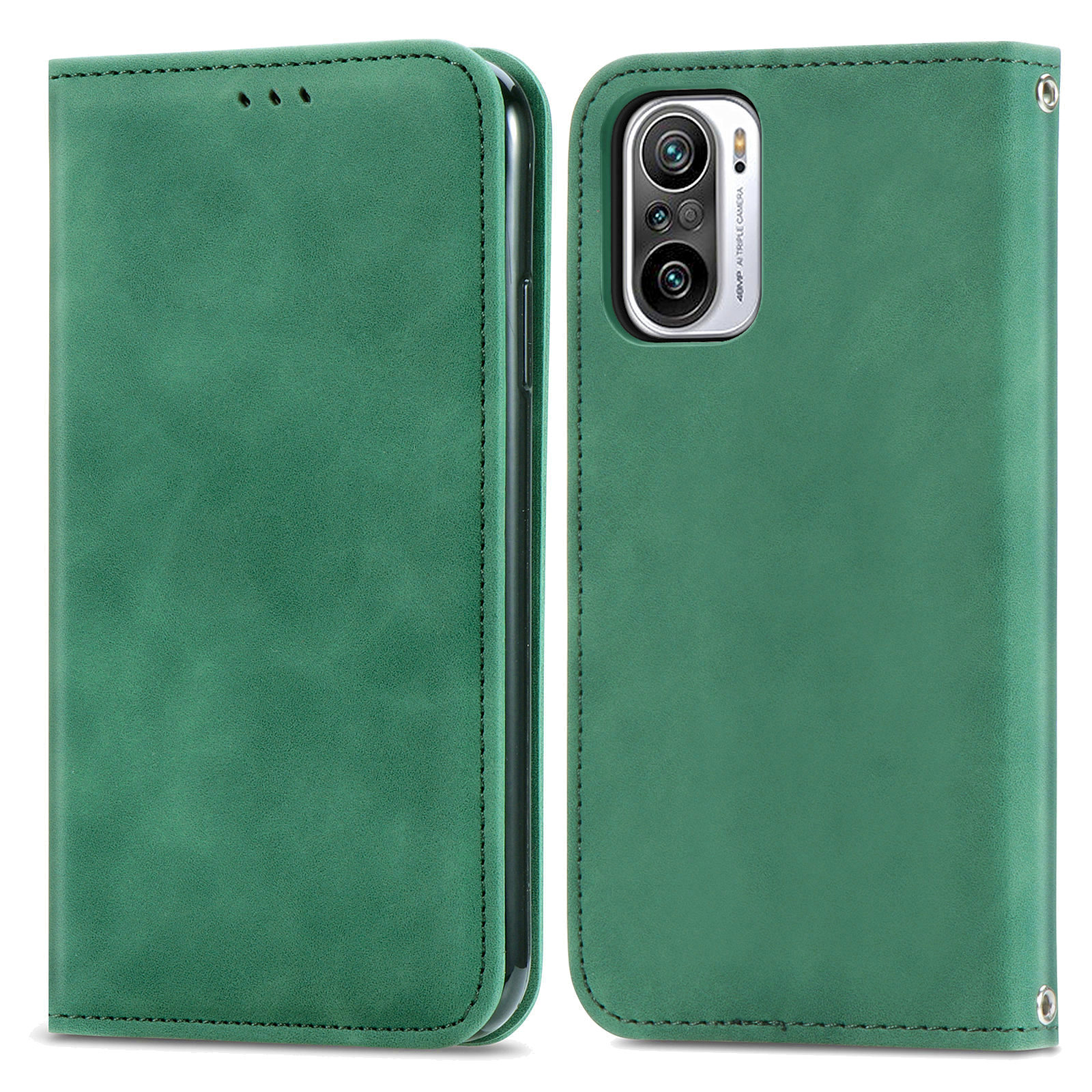 

Enveloppe de Téléphone en Cuir PU Vintage PU Auto-absorbé Pour Xiaomi Redmi Note 10 Pro (version Ue) / Note 10 Pro Max - Vert, Xiaomi Xiaomi Redmi Note 10 Pro