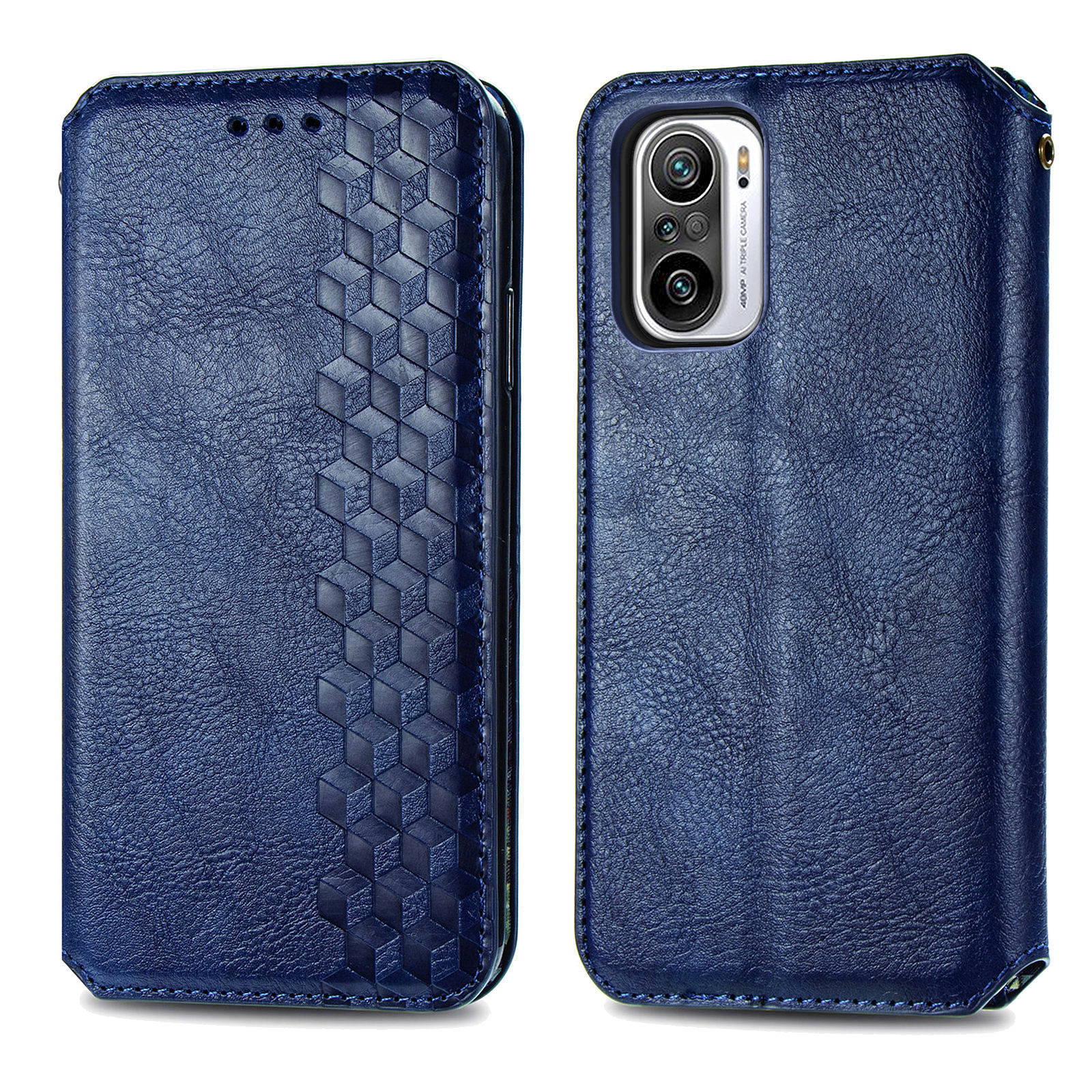 

Rhombus Imprinting Design Auto-Absorbed Magnet PU Leather Case with Wallet Stand for Xiaomi Redmi Note 10 Pro Max / Redmi Note 10 Pro (EU Version) - Blue, Xiaomi Xiaomi Redmi Note 10 Pro