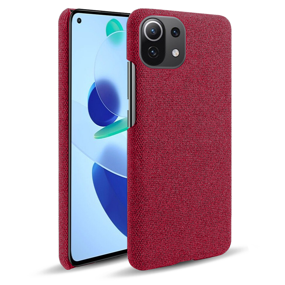 

Stoff Textur Kunststoff Zurück -gehäuse Für Xiaomi Mi 11 Lite 4g / 5g / 11 Lite 5G NE - Rot, Xiaomi Mi 11 Lite 5G