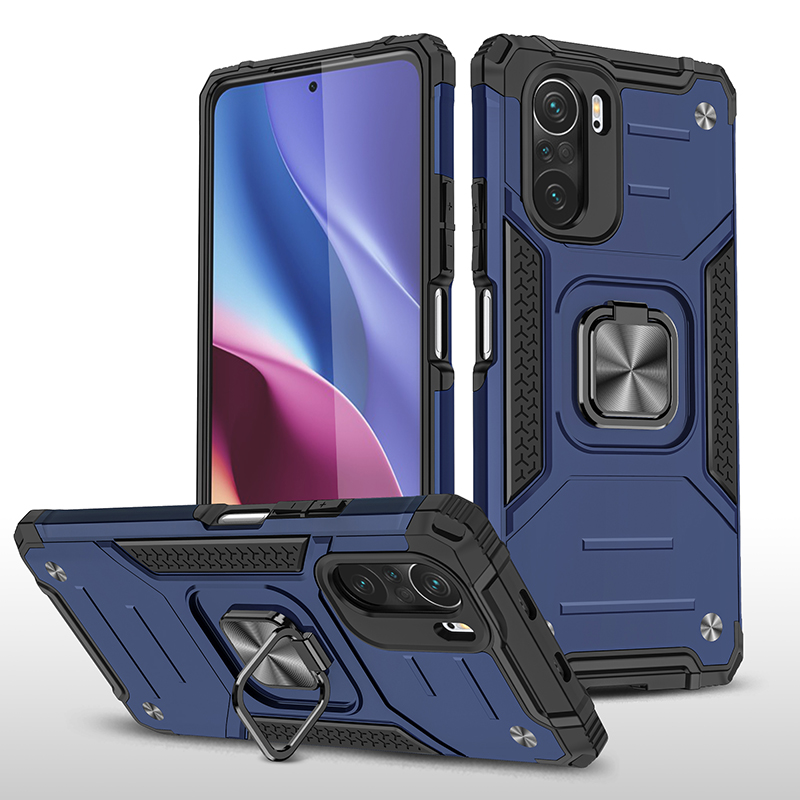 

Abnehmbarer TPU -pc -abdeckring Mit Metallblech Für Xiaomi Redmi K40/K40 Pro/Mi 11i/Poco F3/K40 Pro+ - Blau, Xiaomi Redmi K40