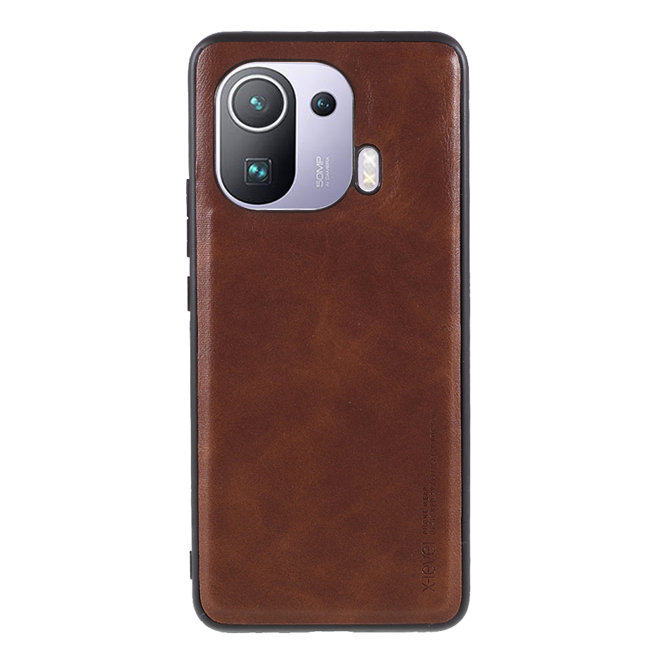 

X-level-tpu-telefonschale Mit Vintage-stil-pu-leder Für Xiaomi Mi 11 Pro - Braun, Xiaomi Mi 11 Pro