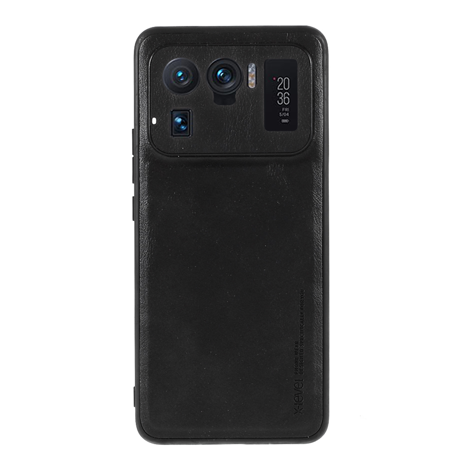 

X-level-vintage-stil Pu-lederbeschichteter Tpu-telefonschale Für Xiaomi Mi 11 Ultra - Schwarz, Xiaomi Mi 11 Ultra