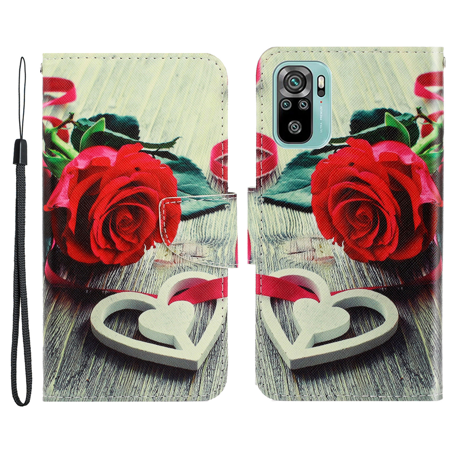 

Wallet Stand Design Pattern Printing PU Leather Phone Case Shell for Xiaomi Redmi Note 10 4G/Note 10S - Rose Flower, Xiaomi Redmi Note 10 4G