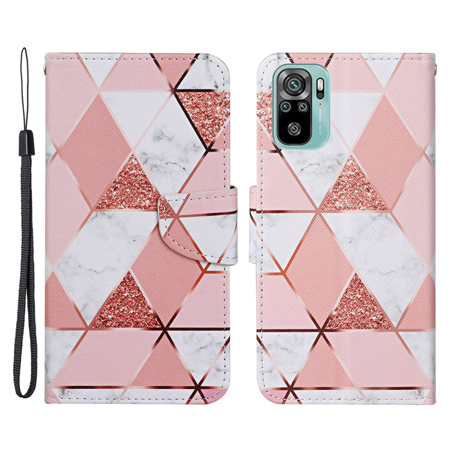 

Узорная Печать Кожаный Кошелек Для Бумажника Case Protector Cover Для Xiaomi Redmi Note 10 4G / Note 10s - Мраморное Зерно, Xiaomi Redmi Note 10 4G