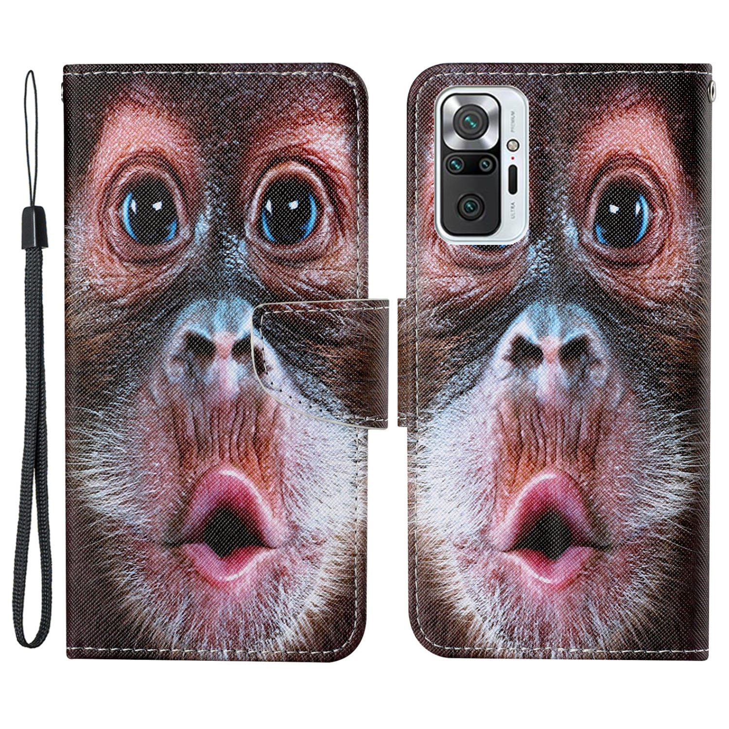 

Pattern Printing PU Leather Wallet Stand Phone Cover Full Protection Case for Xiaomi Redmi Note 10 Pro 4G (India)/(Global)/Note 10 Pro Max - Monkey, Xiaomi Redmi Note 10 Pro Max