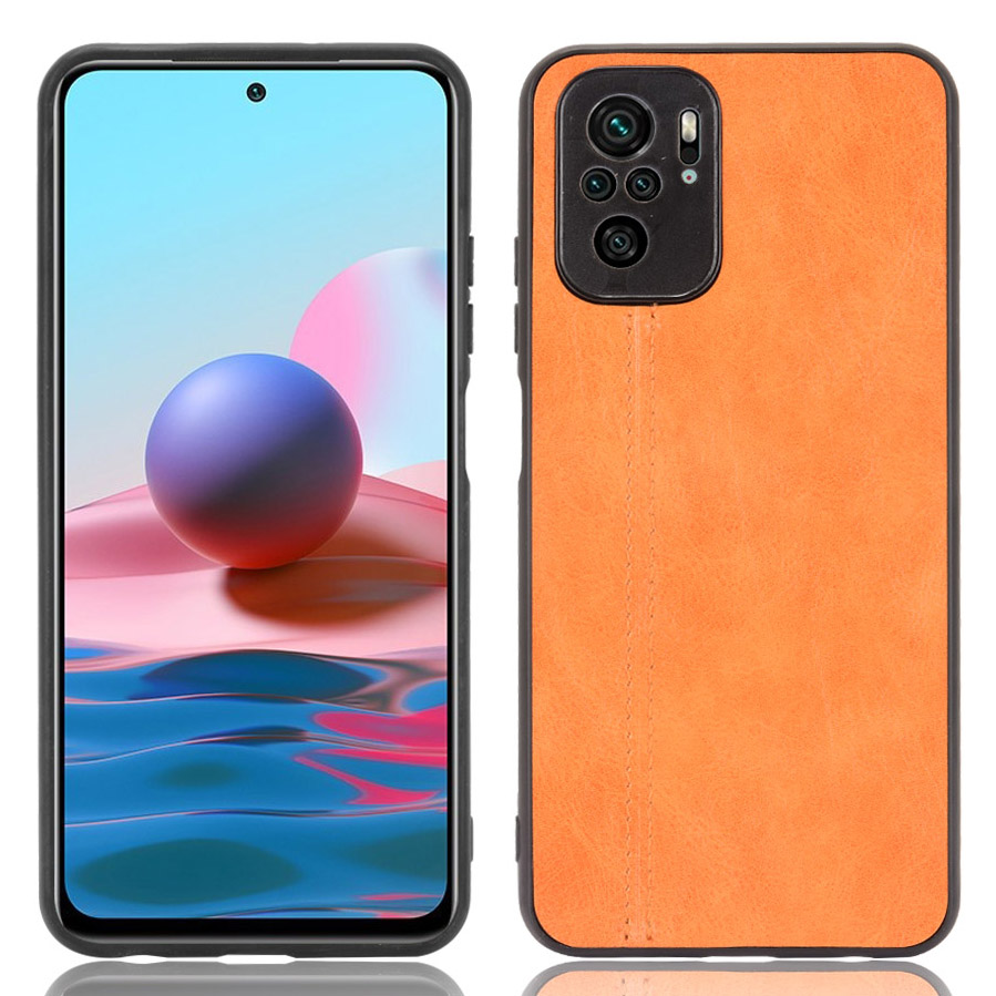 

PU Lederbeschichtete PC + TPU -mobiltelefonhülle Für Xiaomi Redmi Note 10 4g / Redmi Note 10s - Gelb, Xiaomi Redmi Note 10S 4G