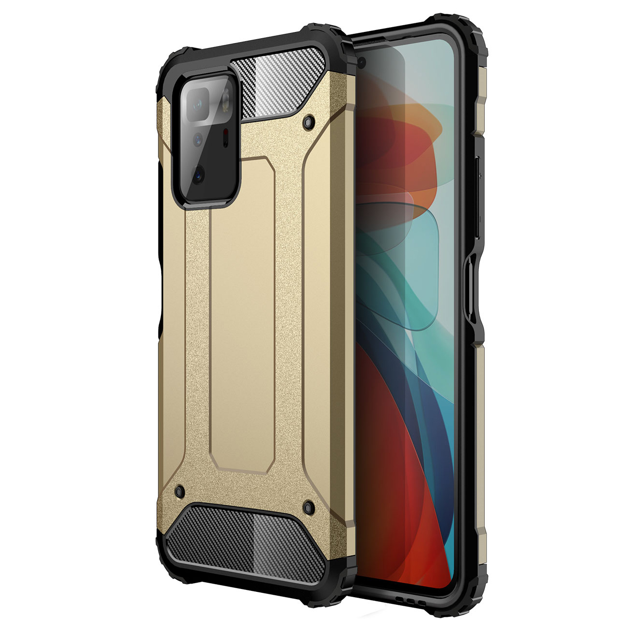 

Rüstungsschutz Kunststoff + TPU Combo Protector Case Shell Für Xiaomi Redmi Anmerkung 10 Pro 5g (China) / Poco X3 gt - Gold, Xiaomi Redmi Note 10 Pro 5G (China)