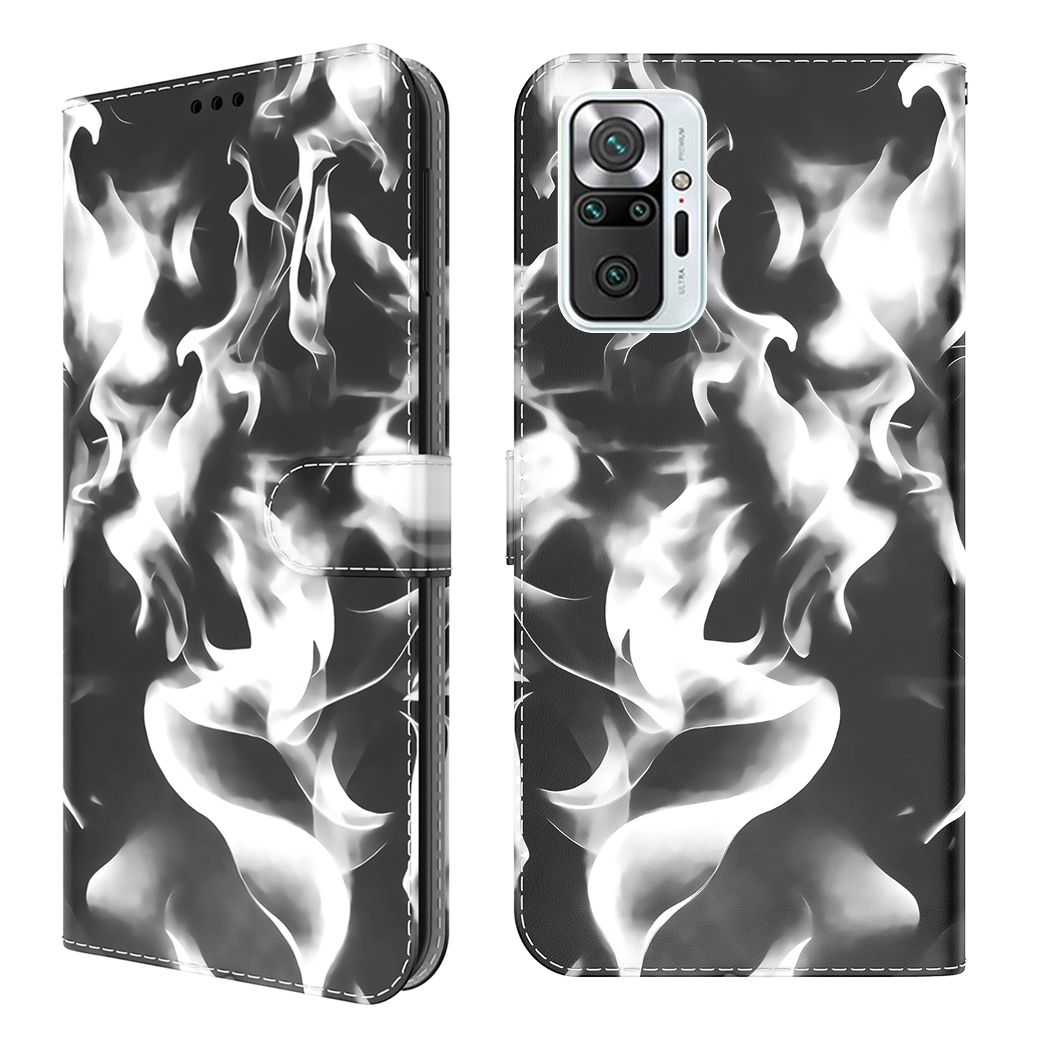 

Fog Pattern Printing Leather Wallet Design Stand Phone Cover for Xiaomi Redmi Note 10 Pro Max / Redmi Note 10 Pro - Black, Xiaomi Xiaomi Redmi K30