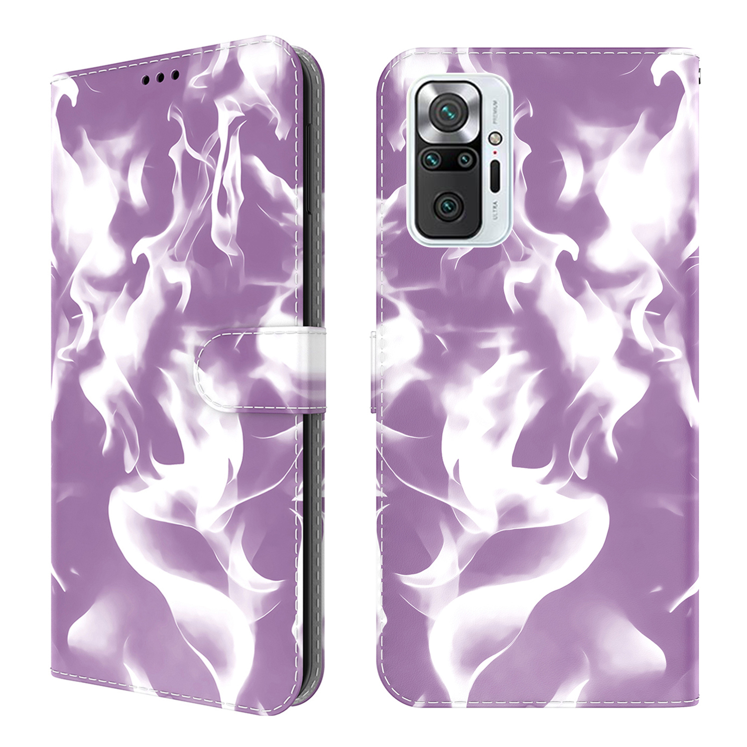 

Motif De Brouillard Portefeuille En Cuir Porte-monnaie Stand Cover Stand Verser Xiaomi Redmi Note 10 Pro Max / Redmi Note 10 Pro - Mauve, Xiaomi Xiaomi Redmi K30