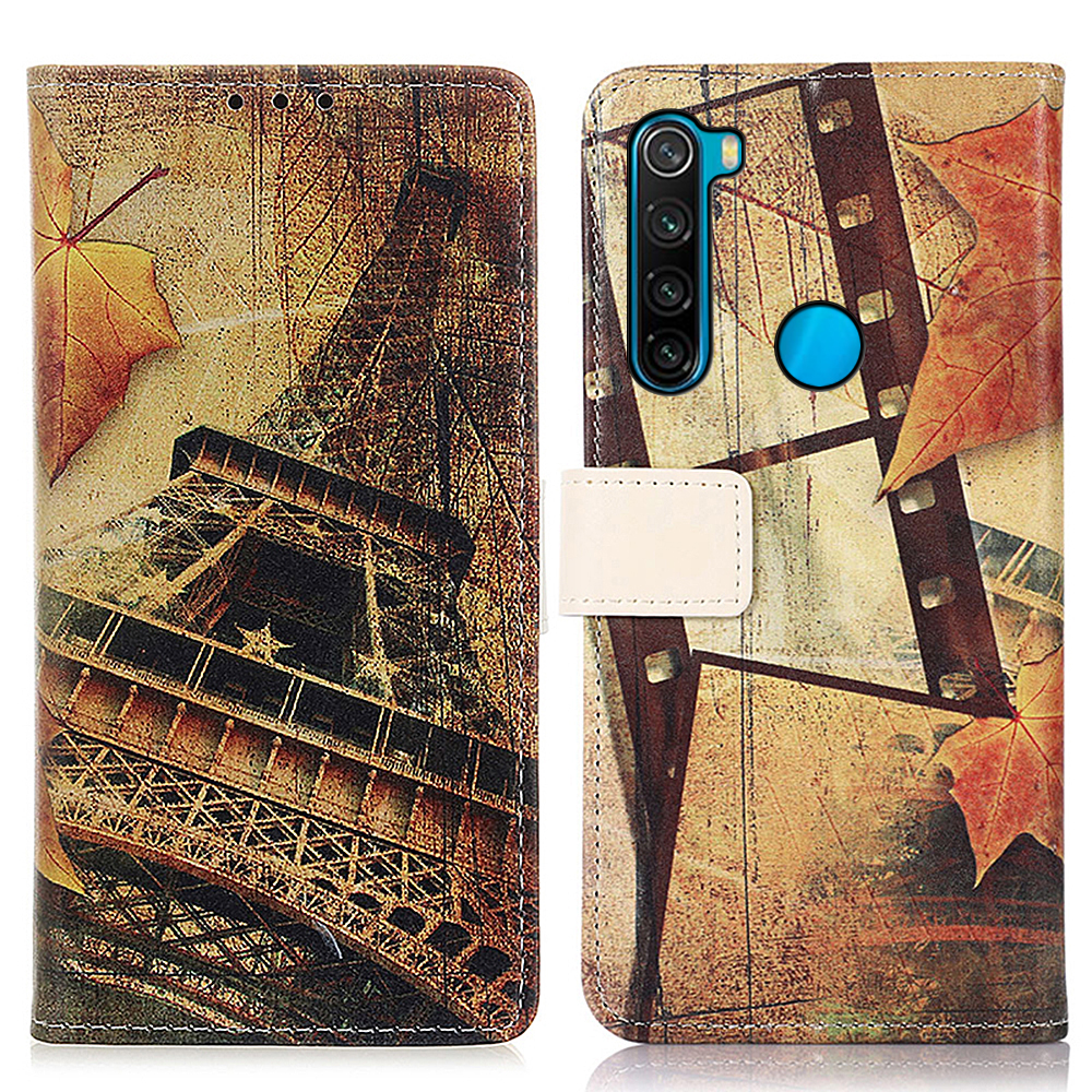 

Pattern Printing Wallet Leather Stand Case with Card Slots for Xiaomi Redmi Note 8 2021 - Tower