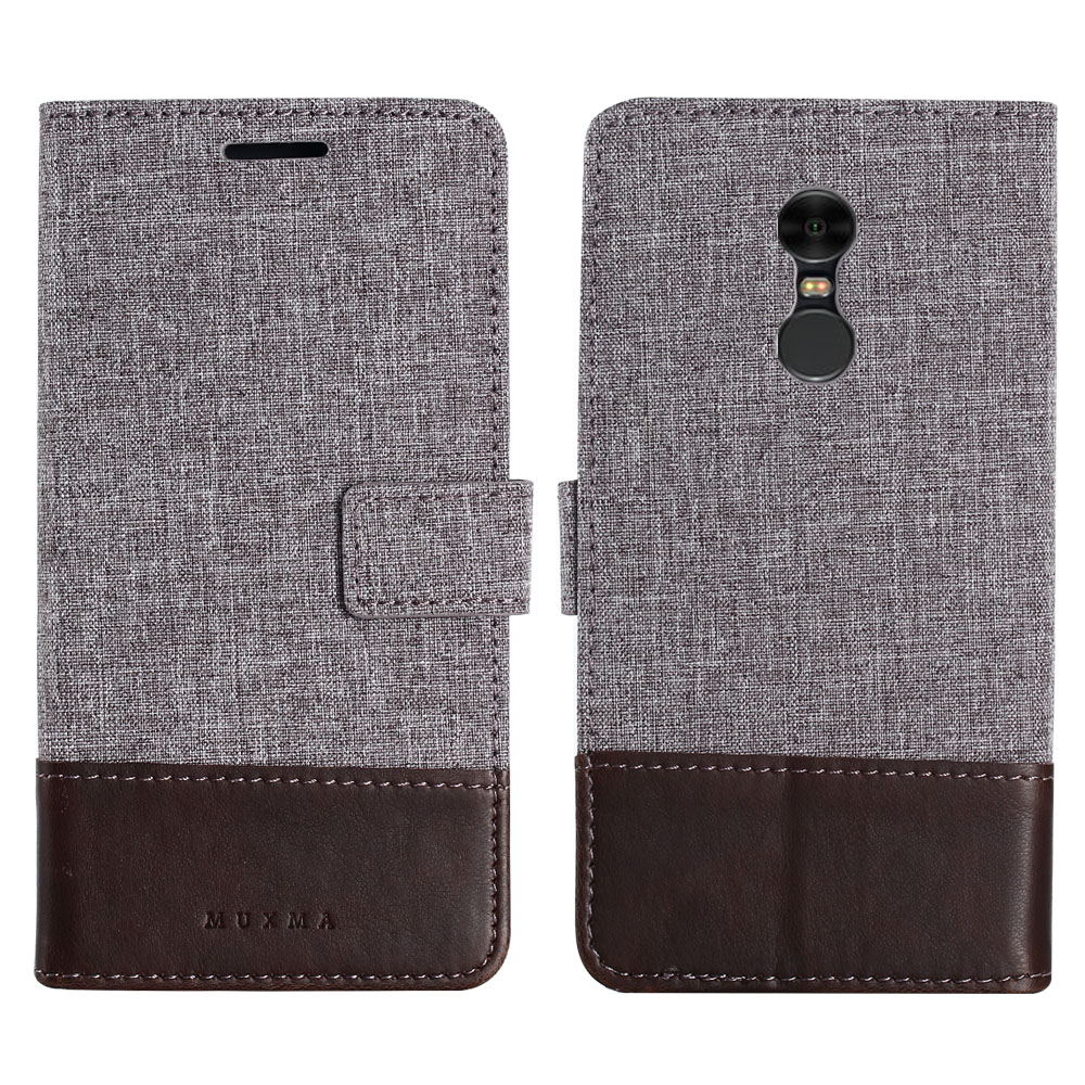 

Muxma Leder Folio Canvas Spleißständer Telefonabdeckungsschale Für Xiaomi Redmi Note 4x - Braun, Xiaomi Redmi Note 4X