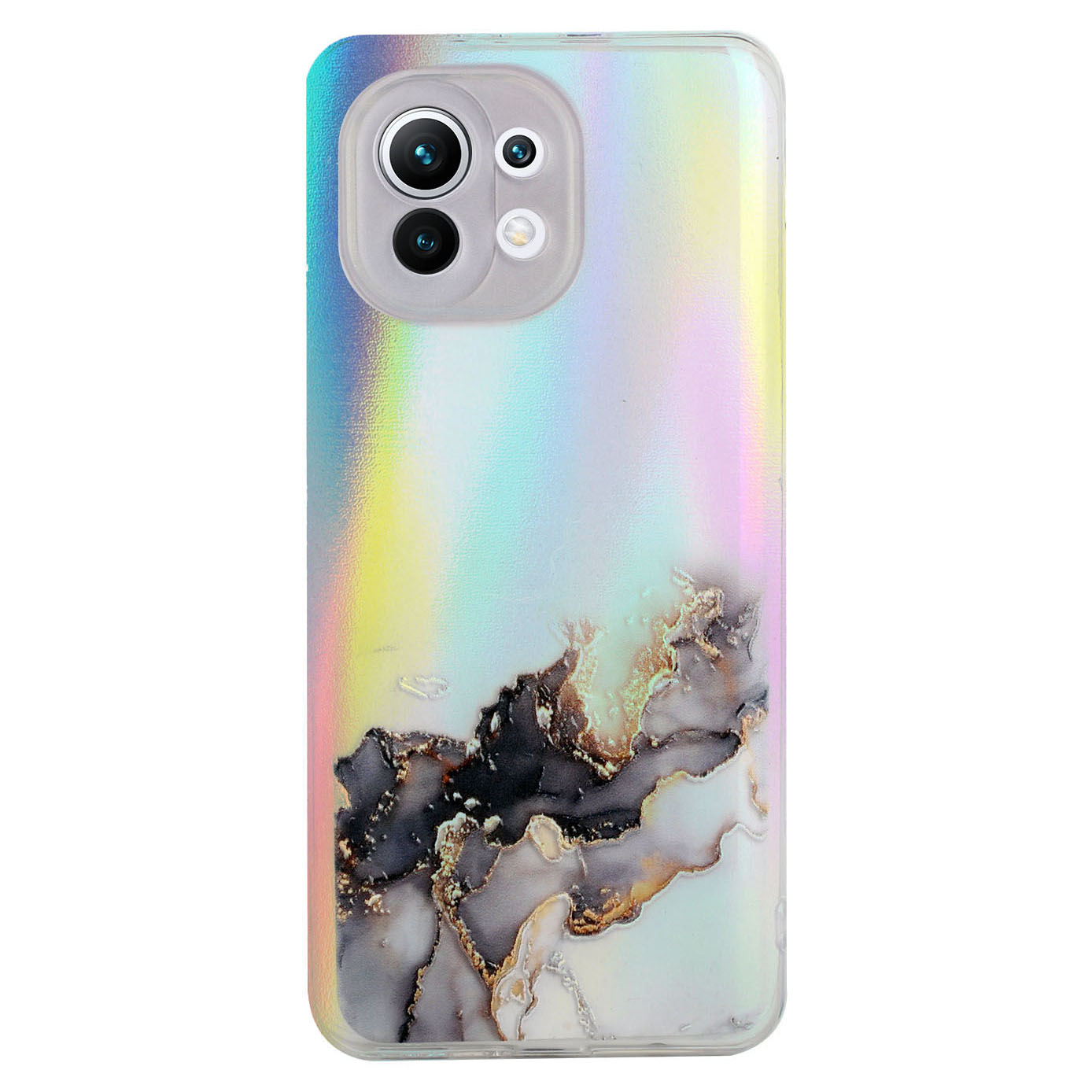 

Bling Light Marble Match Harin Laser Soft TPU Case Pour Xiaomi Mi 11 - Blanche