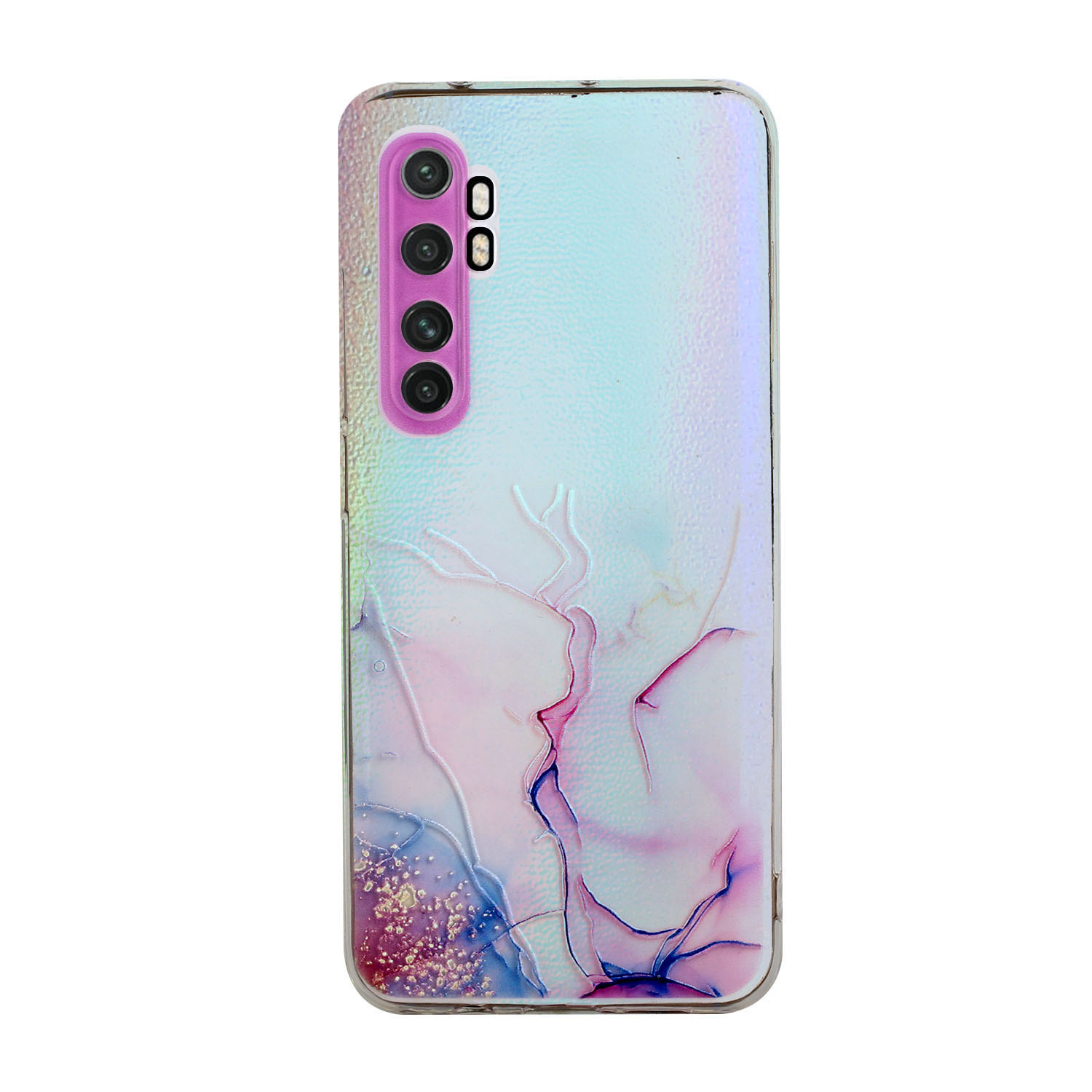 

Marble Pattern Laser Design Flexible TPU Phone Back Case Shell for Xiaomi Mi Note 10 Lite - Purple/Blue