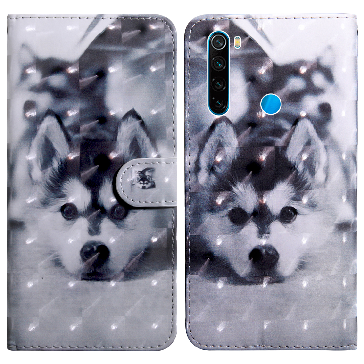 

Modèle Créatif 3D PU Cuir Flip Portefeuille Couvre-support Magnétique Avec Sangle Pour Xiaomi Redmi Note 8 2021 - Chien