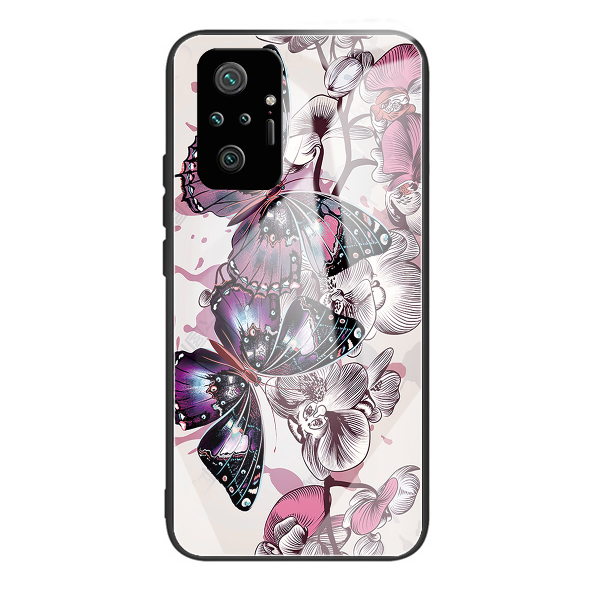 

Musterdruck Weicher TPU Anti -scratch -stoßfänger Design Temperierter Glas Rückzugabdeckung Für Xiaomi Redmi Note 10 Pro Max / Anmerkung 10 Pro 4g (global) / Anmerkung 10 Pro 4g (indien) - Lila Schmetterlinge, Xiaomi Redmi Note 10 Pro Max 4G