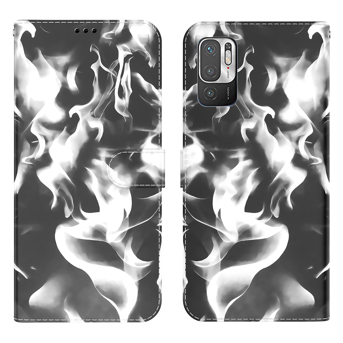 

Nebelmuster -druck PU Leder Brieftasche Magnetische Schließabschluss Schockfest Für Xiaomi Redmi Note 10 5g / Poco M3 Pro 4g / 5g - Schwarz, Xiaomi Redmi Note 10 5G
