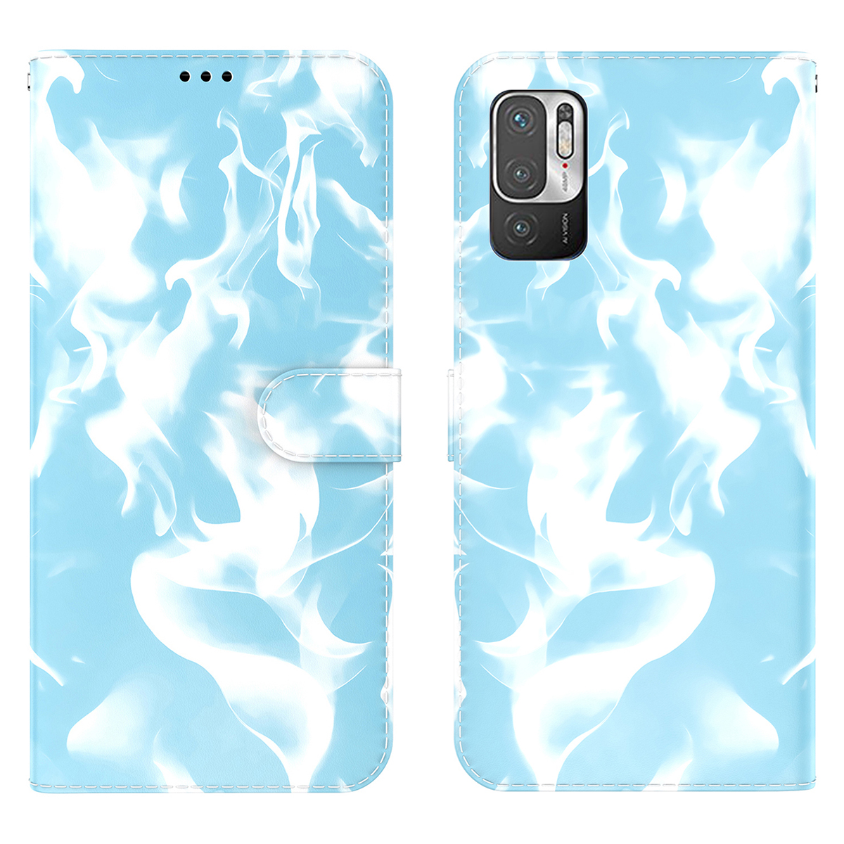 

Nebelmuster -druck PU Leder Brieftasche Magnetische Schließabschluss Schockfest Für Xiaomi Redmi Note 10 5g / Poco M3 Pro 4g / 5g - Blau, Xiaomi Redmi Note 10 5G