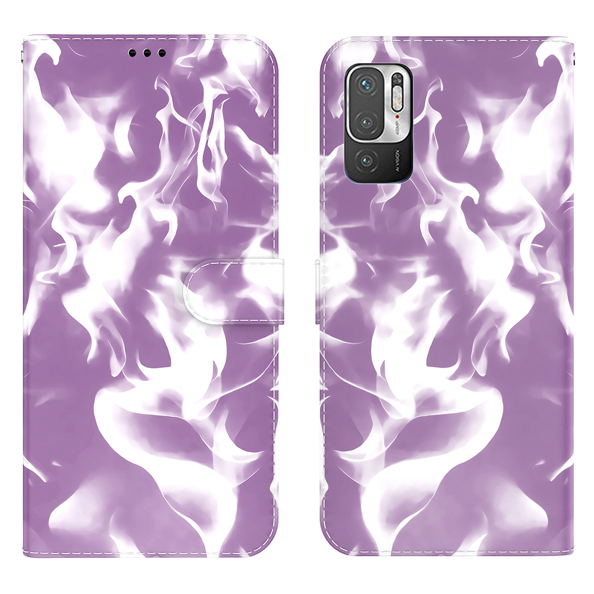 

Nebelmuster -druck PU Leder Brieftasche Magnetische Schließabschluss Schockfest Für Xiaomi Redmi Note 10 5g / Poco M3 Pro 4g / 5g - Violett, Xiaomi Redmi Note 10 5G